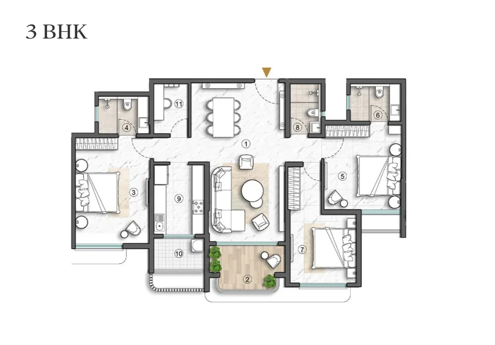 3bhk floor plan