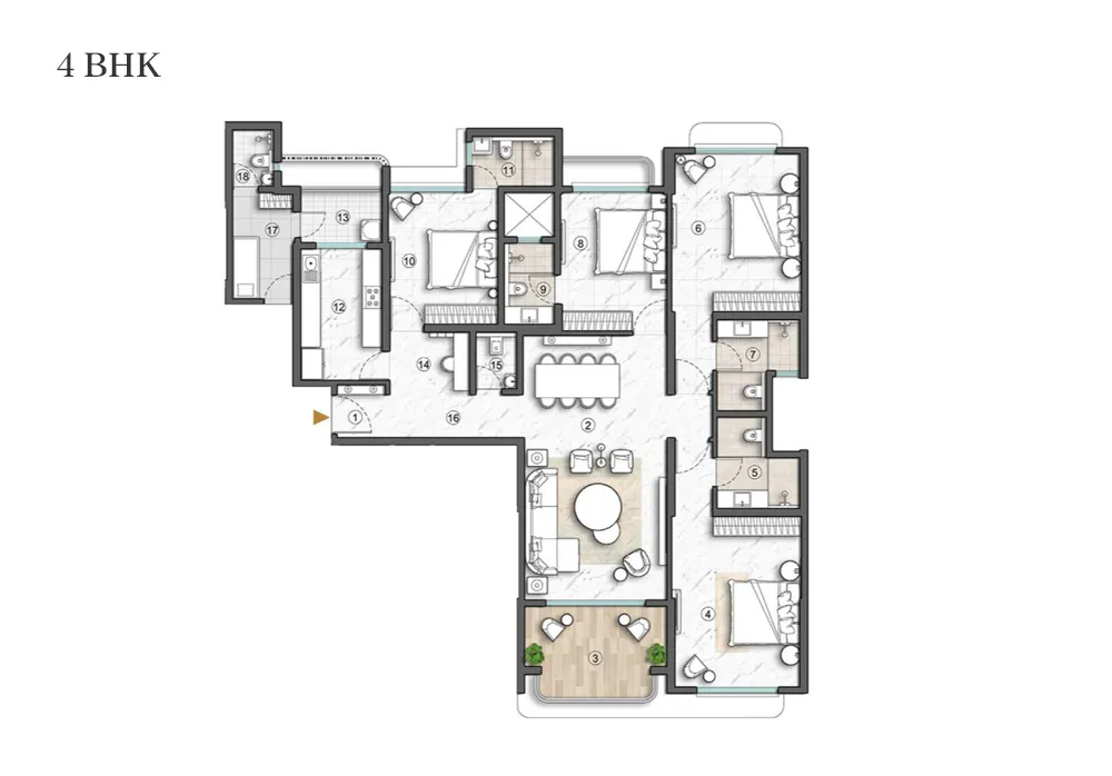 4bhk floor plan